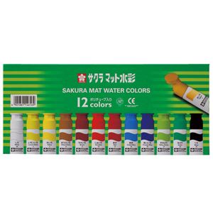 （まとめ） サクラクレパス マット水彩 12色12ml ポリチューブ入り MW12PE 1セット 【×5セット】