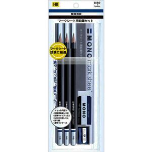 （まとめ） トンボ鉛筆 モノマークシート用鉛筆セット HB MA-PLMKN 1パック 【×10セット】