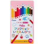 （まとめ） パイロット フリクションいろえんぴつ12色（各色1本） ケース色：ピンク PF-1S-12CP 1パック 【×5セット】