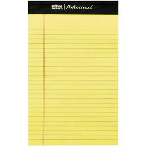 （まとめ） オフィスデポ リーガルパッドジュニアサイズ イエロー 50枚 149423 1パック（8冊） 【×5セット】