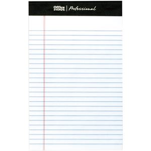 （まとめ） オフィスデポ リーガルパッドジュニアサイズ ホワイト 50枚 149422 1パック（8冊） 【×5セット】