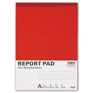 （まとめ） プラス レポートパッド A4 A罫50枚 RE-250A 1セット（10冊） 【×5セット】