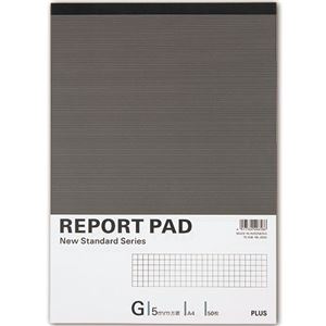 （まとめ） プラス レポートパッド A4 G罫50枚 RE-250G 1セット（10冊） 【×5セット】