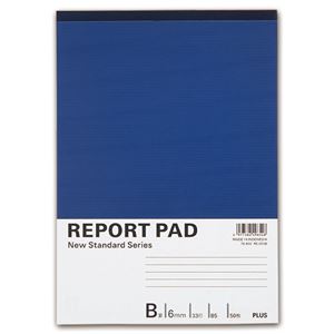 （まとめ） プラス レポートパッド B5 B罫50枚 RE-050B 1セット（10冊） 【×5セット】
