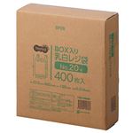 （まとめ） TANOSEE BOX入レジ袋 乳白20号 ヨコ210×タテ460×マチ幅130mm 1箱（400枚） 【×5セット】