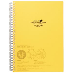 （まとめ） リヒトラブ AQUA DROPsツイストノート<厚型> A5 B罫 黄 70枚 N-1641-5 1冊 【×10セット】