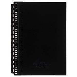 （まとめ） リヒトラブ LEATHER IMAGEツイストノート A6 B罫 黒 30枚 D1071-24 1冊 【×5セット】