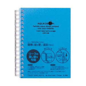 （まとめ） リヒトラブ AQUA DROPsツイストノート<厚型> A6 B罫 青 70枚 N-1665-8 1冊 【×10セット】