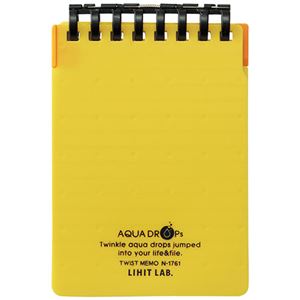 （まとめ） リヒトラブ AQUA DROPsツイストメモ 76×115mm B罫 イエローオーカー 70枚 N-1761-5 1冊 【×30セット】