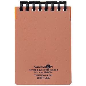 （まとめ） リヒトラブ AQUA DROPsツイストメモ 76×115mm B罫 ピンク 70枚 N-1761-12 1冊 【×30セット】