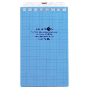 （まとめ） リヒトラブ AQUA DROPsツイストノート（メモサイズ） 125×72mm 8穴 5mm方眼罫 青 40枚 N-1661-8 1冊 【×30セット】