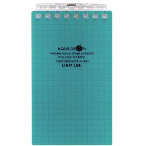 （まとめ） リヒトラブ AQUA DROPsツイストノート（メモサイズ） 125×72mm 8穴 5mm方眼罫 青緑 40枚 N-1661-28 1冊 【×30セット】