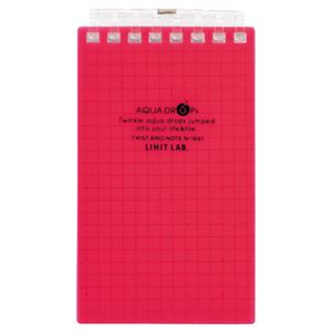 （まとめ） リヒトラブ AQUA DROPsツイストノート（メモサイズ） 125×72mm 8穴 5mm方眼罫 赤 40枚 N-1661-3 1冊 【×30セット】