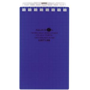 （まとめ） リヒトラブ AQUA DROPsツイストノート（メモサイズ） 125×72mm 8穴 5mm方眼罫 藍 40枚 N-1661-11 1冊 【×30セット】