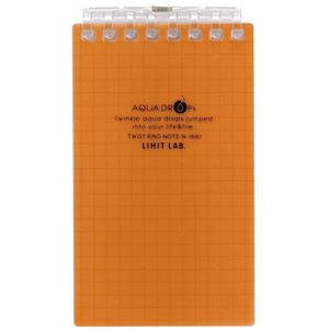 （まとめ） リヒトラブ AQUA DROPsツイストノート（メモサイズ） 125×72mm 8穴 5mm方眼罫 橙 40枚 N-1661-4 1冊 【×30セット】