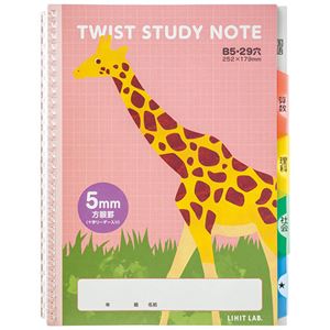 （まとめ） リヒトラブ ツイストスタディノートセミB5 赤 30枚 N-1730-3 1冊 【×10セット】