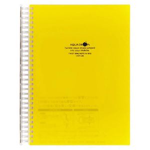 （まとめ） リヒトラブ AQUA DROPsツイストノート<超厚型> セミB5 B罫 黄 100枚 N-1610-5 1冊 【×5セット】