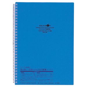 （まとめ） リヒトラブ AQUA DROPsツイストノート セミB5 29穴 B罫 30枚 青 N-1608-8 1冊 【×30セット】