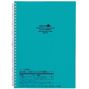 （まとめ） リヒトラブ AQUA DROPsツイストノート セミB5 B罫 青緑 30枚 N-1608-28 1冊 【×30セット】