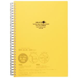（まとめ） リヒトラブ AQUA DROPsツイストノート<厚型> セミB5 B罫 黄 70枚 N-1611-5 1冊 【×10セット】