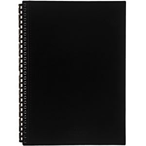 （まとめ） リヒトラブ LEATHER IMAGEツイストノート セミB5 B罫 黒 30枚 D1073-24 1冊 【×5セット】