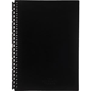 （まとめ） リヒトラブ LEATHER IMAGEツイストノート A5 B罫 黒 30枚 D1072-24 1冊 【×5セット】