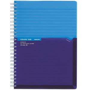 （まとめ） コクヨ ツインリングノート（カラータグ）Bi-COLOR A5 A罫 90枚 ブルー CTス-C30B 1冊 【×10セット】