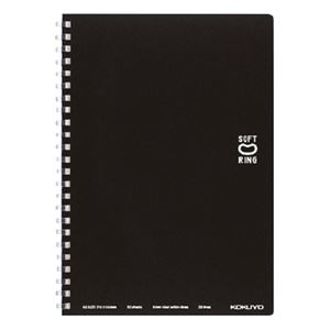 （まとめ） コクヨソフトリングノート（ドット入り罫線） A5 B罫 50枚 ブラック ス-SV331BT-D 1冊 【×30セット】