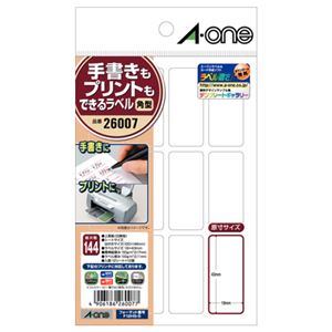 （まとめ） エーワン 手書きもプリントもできるラベルはがきサイズ 角型12面 19×43mm 26007 1冊（12シート） 【×30セット】