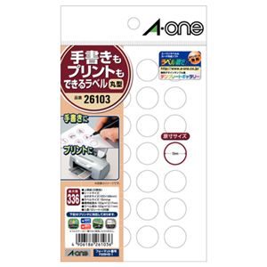 （まとめ） エーワン 手書きもプリントもできるラベルはがきサイズ 丸型28面 15mmφ 26103 1冊（12シート） 【×30セット】