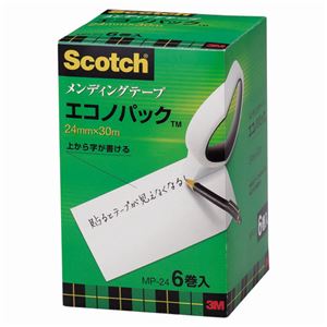 3M スコッチ メンディングテープエコノパック 大巻 24mm×30m 紙箱入 業務用パック MP-24 1セット（60巻：6巻×10パック）