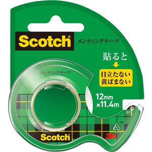 （まとめ） 3M スコッチ メンディングテープ使い切りタイプ 小巻 12mm×11.4m ディスペンサー付 CM-12 1個 【×30セット】