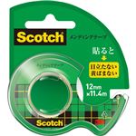 （まとめ） 3M スコッチ メンディングテープ使い切りタイプ 小巻 12mm×11.4m ディスペンサー付 CM-12 1個 【×30セット】