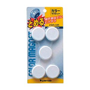 （まとめ） サンケーキコム カラーマグネット 30φ白 CMR-30S-W 1パック（5個） 【×30セット】