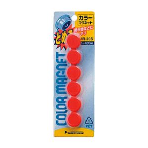 （まとめ） サンケーキコム カラーマグネット 20φ赤 CMR-20S-R 1パック（6個） 【×30セット】