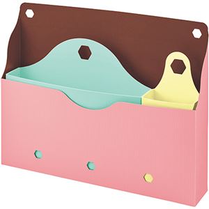 （まとめ） ライオン事務器 カスタマイズボックスコーラルピンク CB-3 1セット 【×3セット】