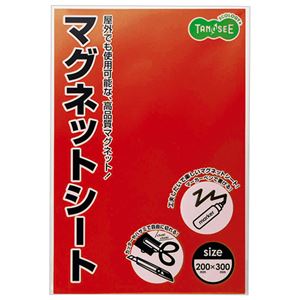 （まとめ） TANOSEE マグネットカラーシートワイド 300×200×0.8mm 赤 1セット（10枚） 【×2セット】