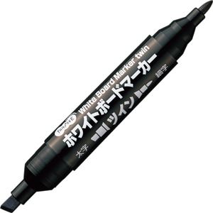 （まとめ） TANOSEE ホワイトボードマーカーツイン 黒 1セット（10本） 【×5セット】