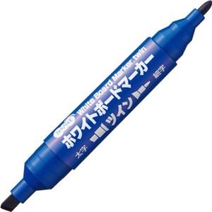 （まとめ） TANOSEE ホワイトボードマーカーツイン 青 1セット（10本） 【×5セット】