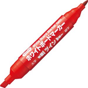 （まとめ） TANOSEE ホワイトボードマーカーツイン 赤 1本 【×50セット】