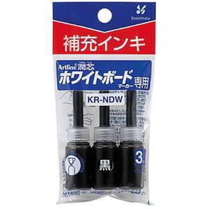 （まとめ） シヤチハタアートライン潤芯ホワイトボードマーカー用補充インキ 黒 72114 1パック（3本） 【×30セット】