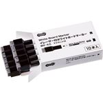 （まとめ） TANOSEEイレーザー付ホワイトボードマーカー 細字・丸芯 黒 1セット（10本） 【×5セット】