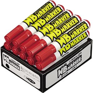 （まとめ） セーラー万年筆 再生工場 WBマーカー赤 26-4129-430 1セット（10本） 【×5セット】