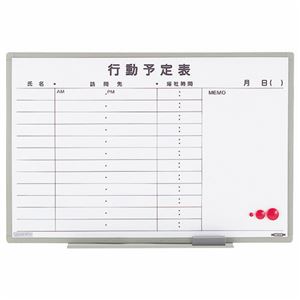 ライオン事務器 ホワイトボード行動予定表軽量壁掛タイプ 900×600mm ES-13K 1枚