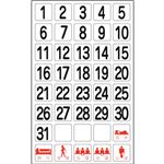（まとめ） 日本緑十字社 日付マグネットセット1~31他・計40枚 27mm角（250×158） 316012 1枚 【×5セット】