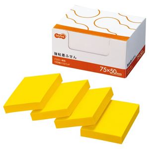 TANOSEE 強粘着ふせん75×50mm イエロー 1セット（30冊：10冊×3パック）