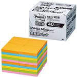 3M ポスト・イット 強粘着ノート業務用パック 75×75mm ネオンカラー5色 6544SS-NE 1パック（40冊）