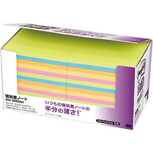 （まとめ） 3M ポスト・イット 強粘着ノート75×75mm ネオンカラー5色 654-30SSAN 1パック（30冊） 【×2セット】