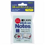 （まとめ） ライオン事務器 スティックオンノート76.2×25.4mm ブルー SN-12 1セット（20冊：2冊×10パック） 【×5セット】