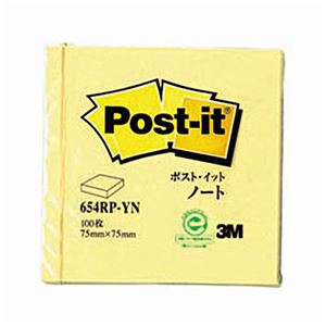 （まとめ） 3M ポスト・イット ノート再生紙スタンダードカラー 75×75mm イエロー 654RP-YN 1冊 【×30セット】